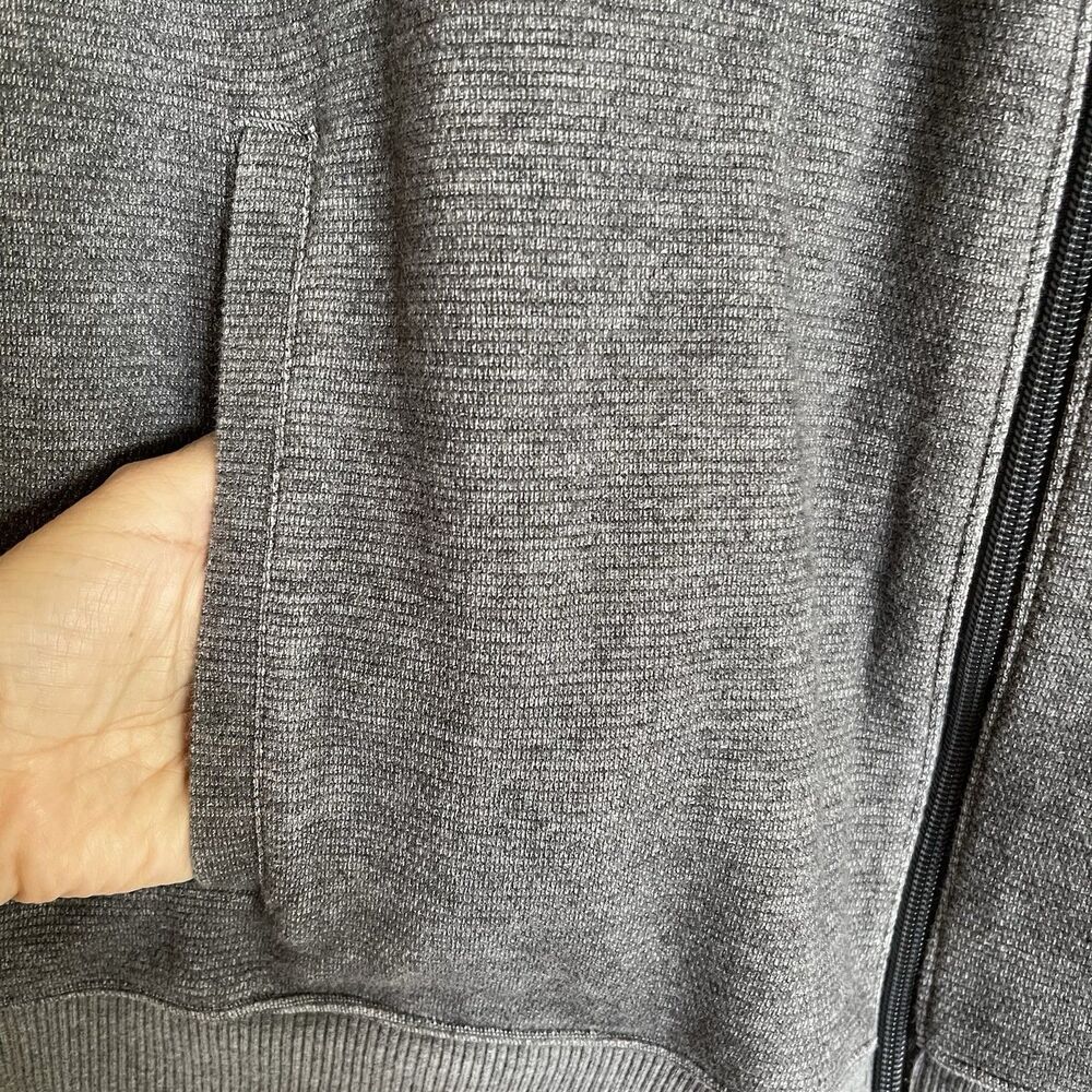 Calvin Klein Mens Sweater Jacket XL Full Zip Grey Mock Neck Grandpa Core Dad - Picture 6 of 14